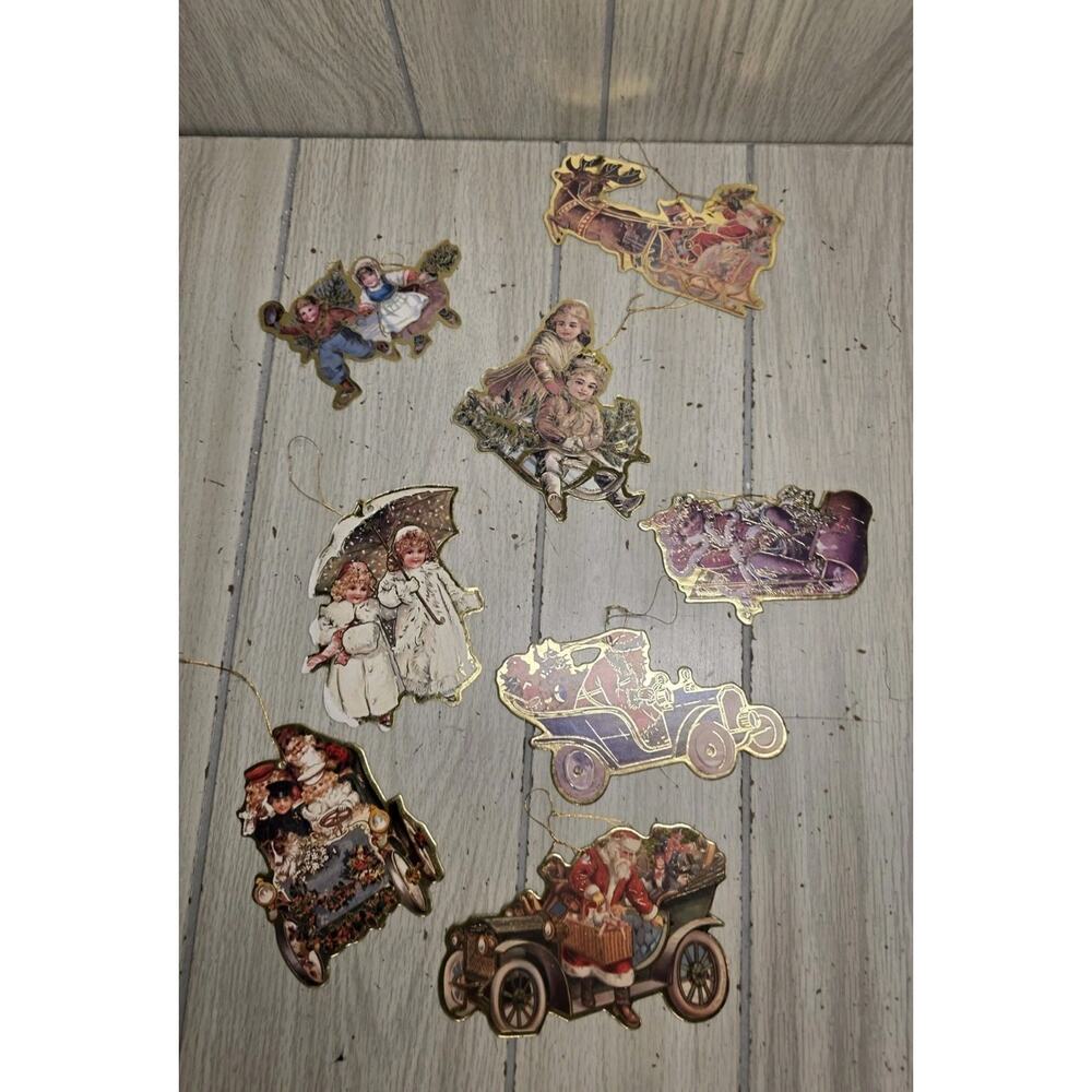 Vintage 1980s Merrimack Publ. Corp Santa Claus Ornaments Old World Christmas